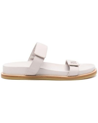 EA7 Leather Sandals - White