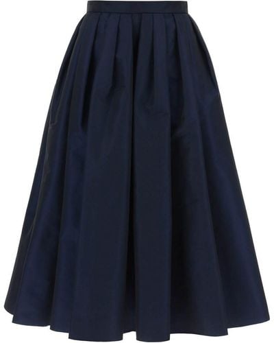 Alexander McQueen Circular Skirt In Polyfaille - Blue