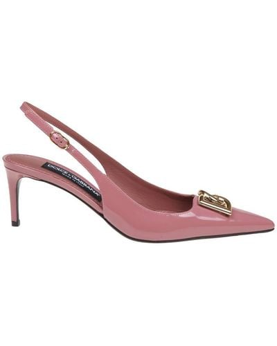 Dolce & Gabbana Patent Leather Slingback - Pink