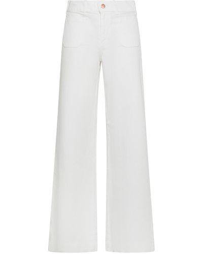 CIGALA'S Palazzo Cotton Pants With Pockets - White