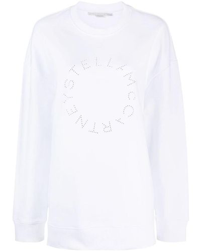 Stella McCartney Rhinestone-embellished Logo Sweatshirt - White