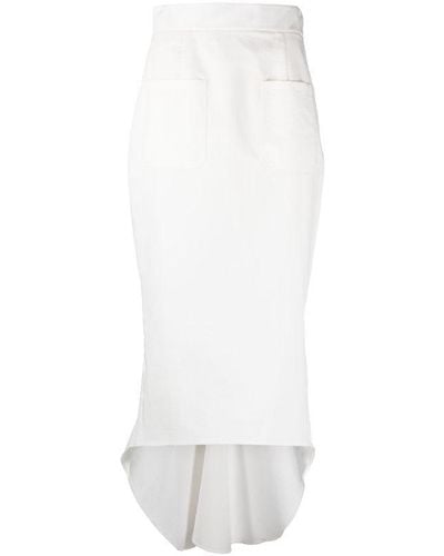 Prada Fluted Midi Skirt - White