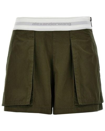 Alexander Wang 'High Waisted Cargo Rave' Shorts - Green