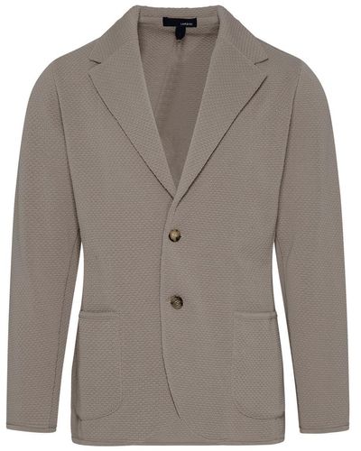 Lardini Beige Cotton Blazer Jacket - Grey