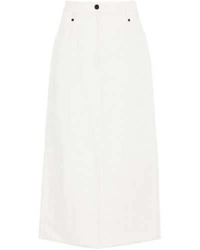 Brunello Cucinelli Linen Skirt - White