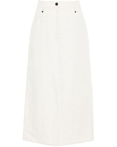 Brunello Cucinelli Linen Skirt - White