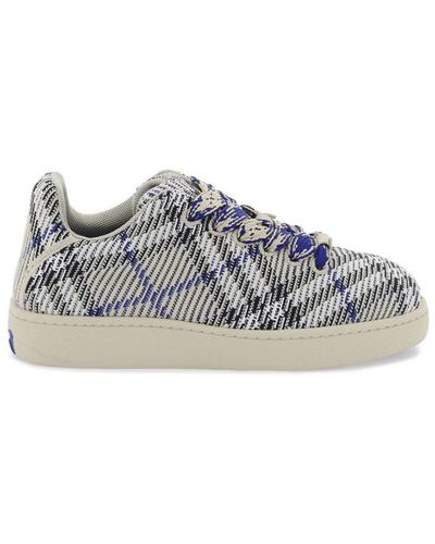 Burberry 'check Knit Box' Sneakers, - Blue