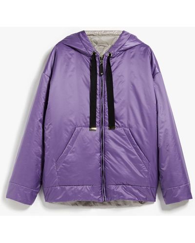 Max Mara The Cube Greenbo Reversible Parka In Water-repellent Canvas - Purple