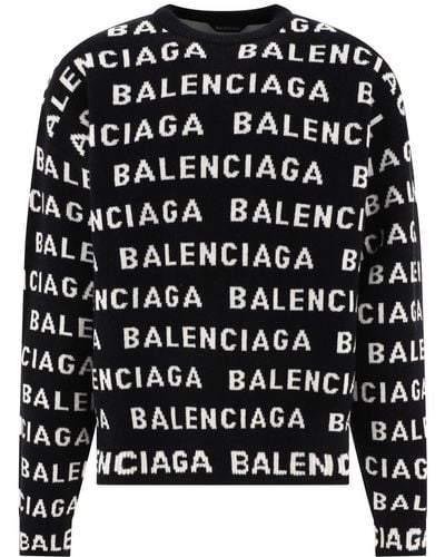 Balenciaga Sweater With Logo - Black
