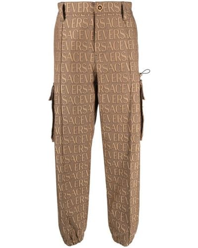 Versace Allover Cargo Trousers - Natural