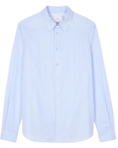 PS by Paul Smith Mens Ls Tailored Fit Shirt Clothing - Blue