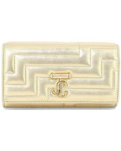 Jimmy Choo Wallet With Pearl Strap - Natural