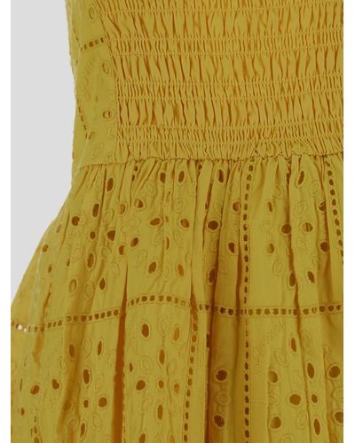 Ganni Lace Mini Dress - Yellow