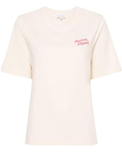 Maison Kitsuné Logo Cotton T-Shirt - Natural