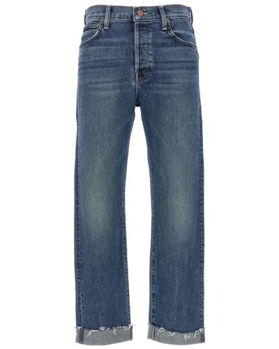 Mother Cropped Denim Jeans - Blue