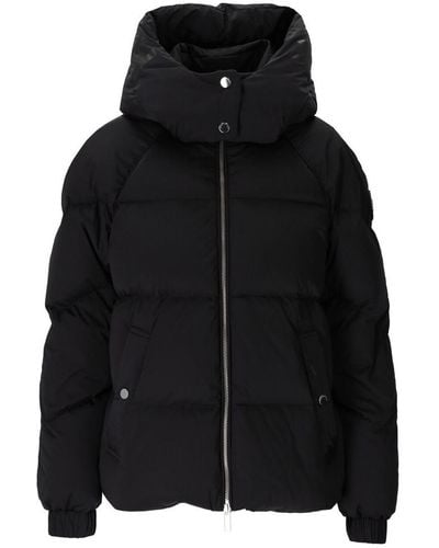 Woolrich Alsea Crop Black Cropped Hooded Down Jacket