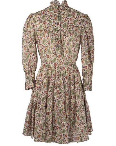 Etro Short Cotton Floral Paisley Dress - Multicolour
