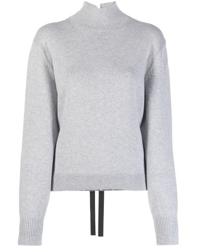 Fendi Tied-back Knitted Pullover - Gray