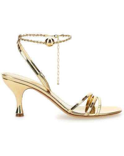 Ferragamo Cable-link Chain Open-toe Sandals - Metallic