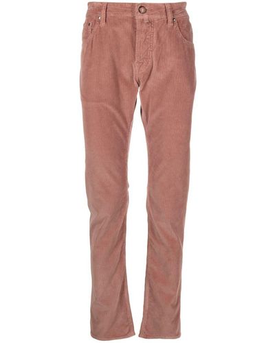 Jacob Cohen Nick Slim Fit Corduroy Trousers - Red