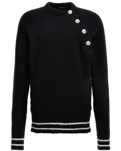 Balmain Logo Button Sweater Sweater, Cardigans - Black