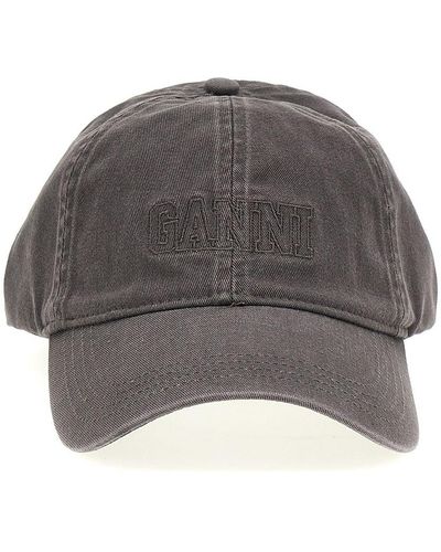 Ganni Logo Embroidery Cap - Gray
