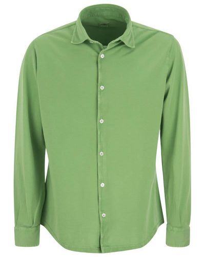 Fedeli Robert - Cotton Piqué Shirt - Green