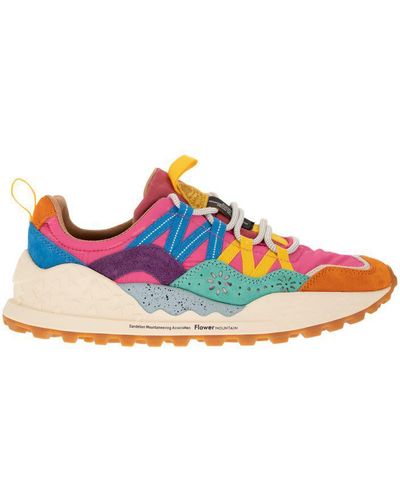 Flower Mountain Washi - Trainers In Suede And Technical Fabric - Orange
