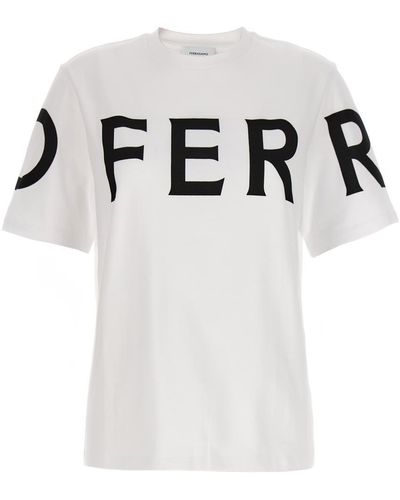 Ferragamo Logo Print T-shirt - White