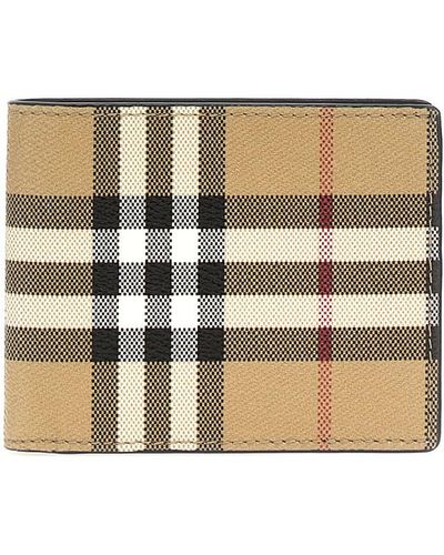 Burberry Check Wallet Wallets, Card Holders - Grey