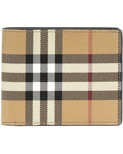 Burberry Check Wallet Wallets, Card Holders - Gray