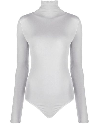 Wolford High-neck Long-sleeve Bodysuit - White