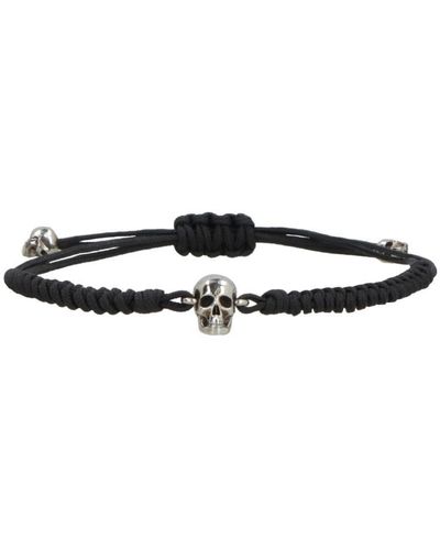 Alexander McQueen Skull Rope Bracelet - Black