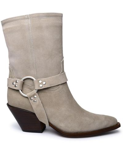 Sonora Boots Beige Suede Ankle Boots - Brown