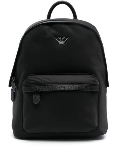 Emporio Armani Logo-plaque Backpack - Black