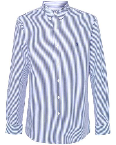 Polo Ralph Lauren Slim Fit Striped Shirt Clothing - Blue
