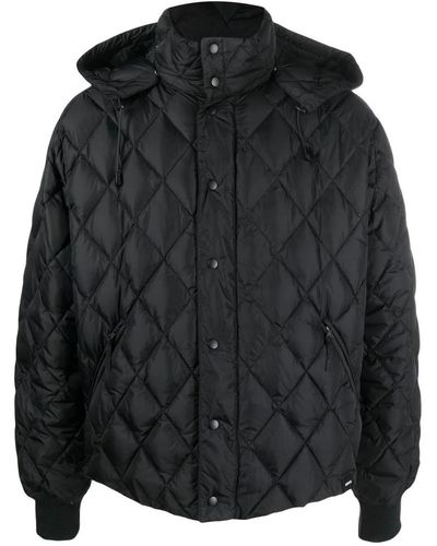 Aspesi Diamond-quilted Hooded Jacket - Black