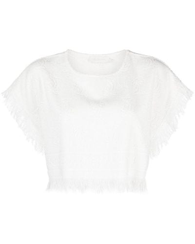 Zimmermann Toweling Cropped Top - White