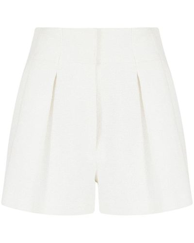 Emporio Armani Cotton Tweed Shorts - White