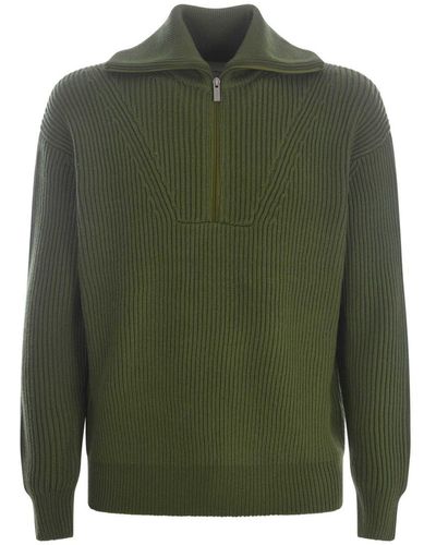 Drole de Monsieur Sweater Drole De Monsieur "La Maille Zippé" - Green