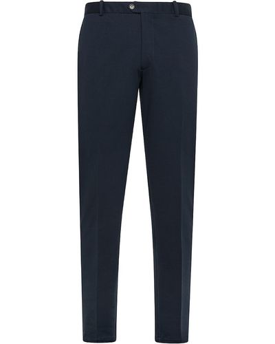 Circolo 1901 Tailored Stretch Cotton Pants - Blue