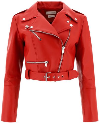 Alexander McQueen "Biker Crop" Jacket - Red