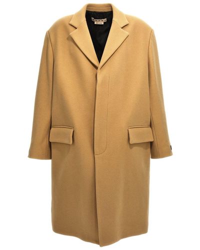 Marni Single-breasted Wool Coat - Natural