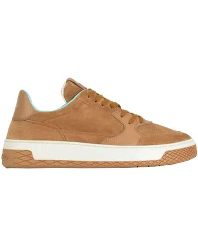 Pànchic Low-top Suede And Leather Trainer Shoes - Brown