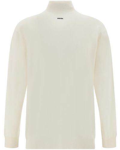 Prada Roll-neck Jumper - White