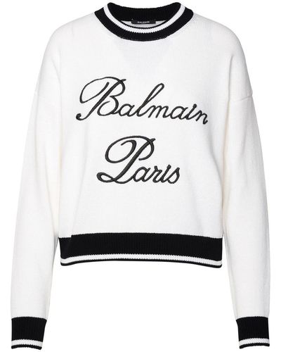 Balmain Signature Knitted Sweater - Gray