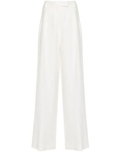 The Row Antone Linen Tailored Trousers - White