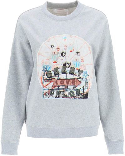 See By Chloé See By Chloe Oversized Crew-neck Sweatshirt - White