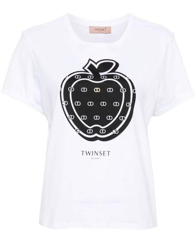 Twin Set T-Shirt With Print - White