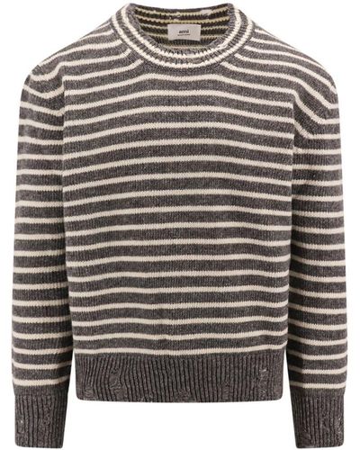 Ami Paris Ami Sweaters - Grey